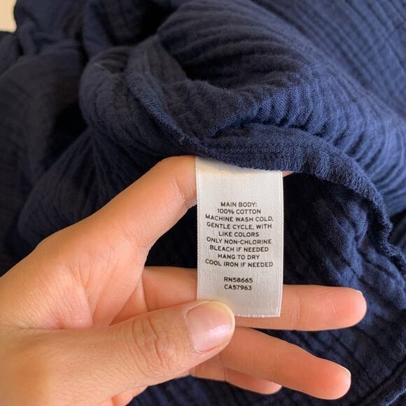 Caslon Dress Womens S Small Navy Cotton Gauzy Tiered Sleeveless Tiered Midi - Picture 10 of 12